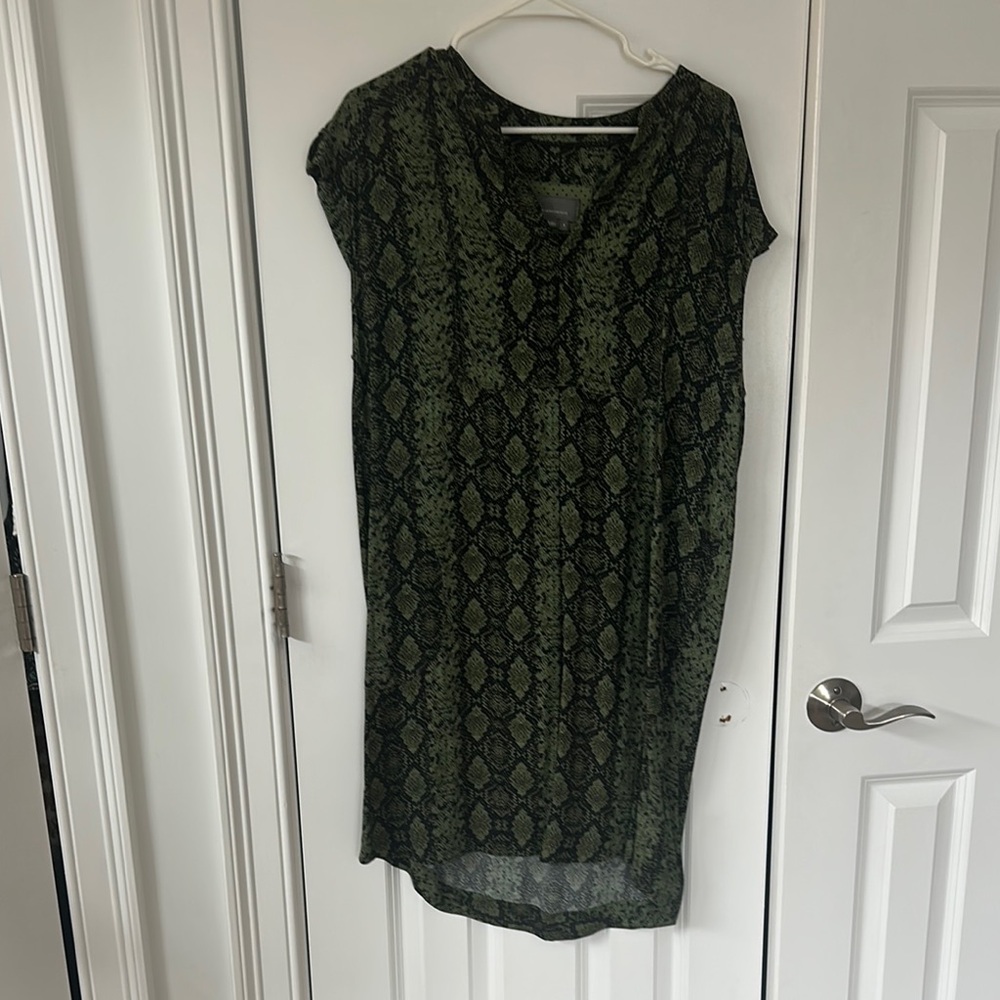 Green Snake Print Dress